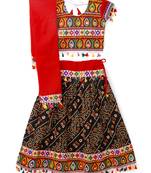 Banjara India Kutchi Embroidered Girls Chaniya Choli with Dupatta (CC1-RJS) - Black