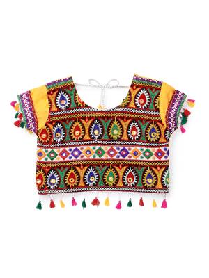 Banjara India Kutchi Embroidered Girls Chaniya Choli with Dupatta (CC1-RJS) - Red 2