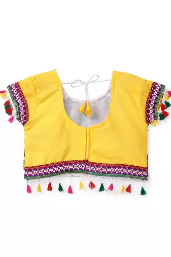 Banjara India Kutchi Embroidered Girls Chaniya Choli with Dupatta (CC1-RJS) - Red