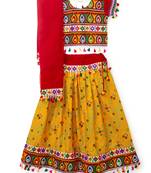Banjara India Kutchi Embroidered Girls Chaniya Choli with Dupatta (CC1-RJS) - Yellow