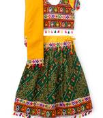 Banjara India Kutchi Embroidered Girls Chaniya Choli with Dupatta (CC1-RJS) - Green