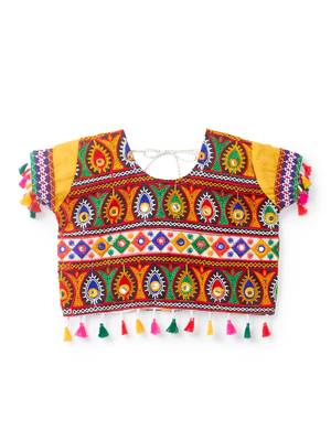 Banjara India Kutchi Embroidered Girls Chaniya Choli with Dupatta (CC1-RJS) - Green 2