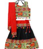 Banjara India Kutchi Embroidered Girls Chaniya Choli with Dupatta (CC-WILD) - Black