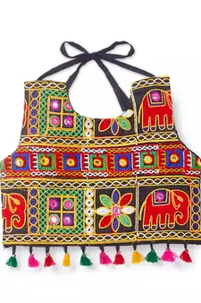 Banjara India Kutchi Embroidered Girls Chaniya Choli with Dupatta (CC-WILD) - Red
