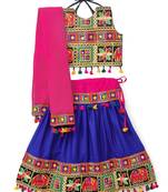 Banjara India Kutchi Embroidered Girls Chaniya Choli with Dupatta (CC-WILD) - Blue