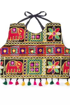 Banjara India Kutchi Embroidered Girls Chaniya Choli with Dupatta (CC-WILD) - Blue