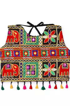 Banjara India Kutchi Embroidered Girls Chaniya Choli with Dupatta (CC-WILD) - Yellow