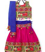 Banjara India Kutchi Embroidered Girls Chaniya Choli with Dupatta (CC-WILD) - Pink