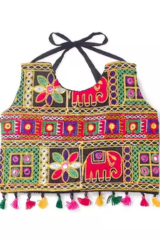 Banjara India Kutchi Embroidered Girls Chaniya Choli with Dupatta (CC-WILD) - Pink