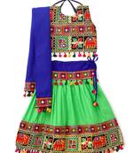 Banjara India Kutchi Embroidered Girls Chaniya Choli with Dupatta (CC-WILD) - Green