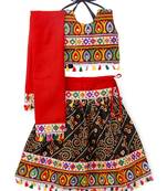 Banjara India Kutchi Embroidered Girls Chaniya Choli with Dupatta (CC-RJS) - Black