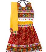 Banjara India Kutchi Embroidered Girls Chaniya Choli with Dupatta (CC-RJS) - Red