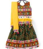 Banjara India Kutchi Embroidered Girls Chaniya Choli with Dupatta (CC-RJS) - Green