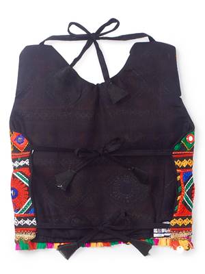 Banjara India Kutchi Embroidered Girls Chaniya Choli with Dupatta (CC-DMN) - Red 3