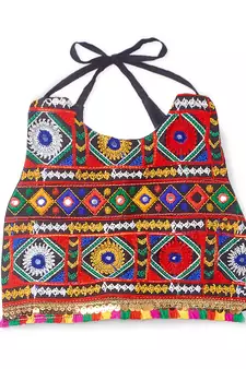 Banjara India Kutchi Embroidered Girls Chaniya Choli with Dupatta (CC-DMN) - Yellow