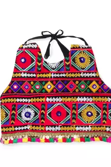 Banjara India Kutchi Embroidered Girls Chaniya Choli with Dupatta (CC-DMN) - Pink