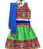 Banjara India Kutchi Embroidered Girls Chaniya Choli with Dupatta (CC-DMN) - Green