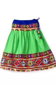 Banjara India Kutchi Embroidered Girls Chaniya Choli with Dupatta (CC-DMN) - Green