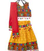 Banjara India Kutchi Embroidered Girls Chaniya Choli with Dupatta (CC-POP) - Mango