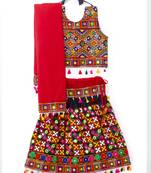 Banjara India Kutchi Embroidered Girls Chaniya Choli with Dupatta (CC-BWR) - Black