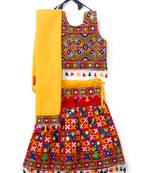 Banjara India Kutchi Embroidered Girls Chaniya Choli with Dupatta (CC-BWR) - Red