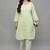 Green Lucknowi Chikankari Khadi Cotton Straight 3/4 th sleeves kurta set for Women