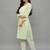 Green Lucknowi Chikankari Khadi Cotton Straight 3/4 th sleeves kurta set for Women