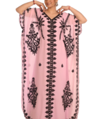 Baby Pink Kaftan Dubai Moroccan Farasha Abaya Maxi Modern Fancy Floor Length Dress