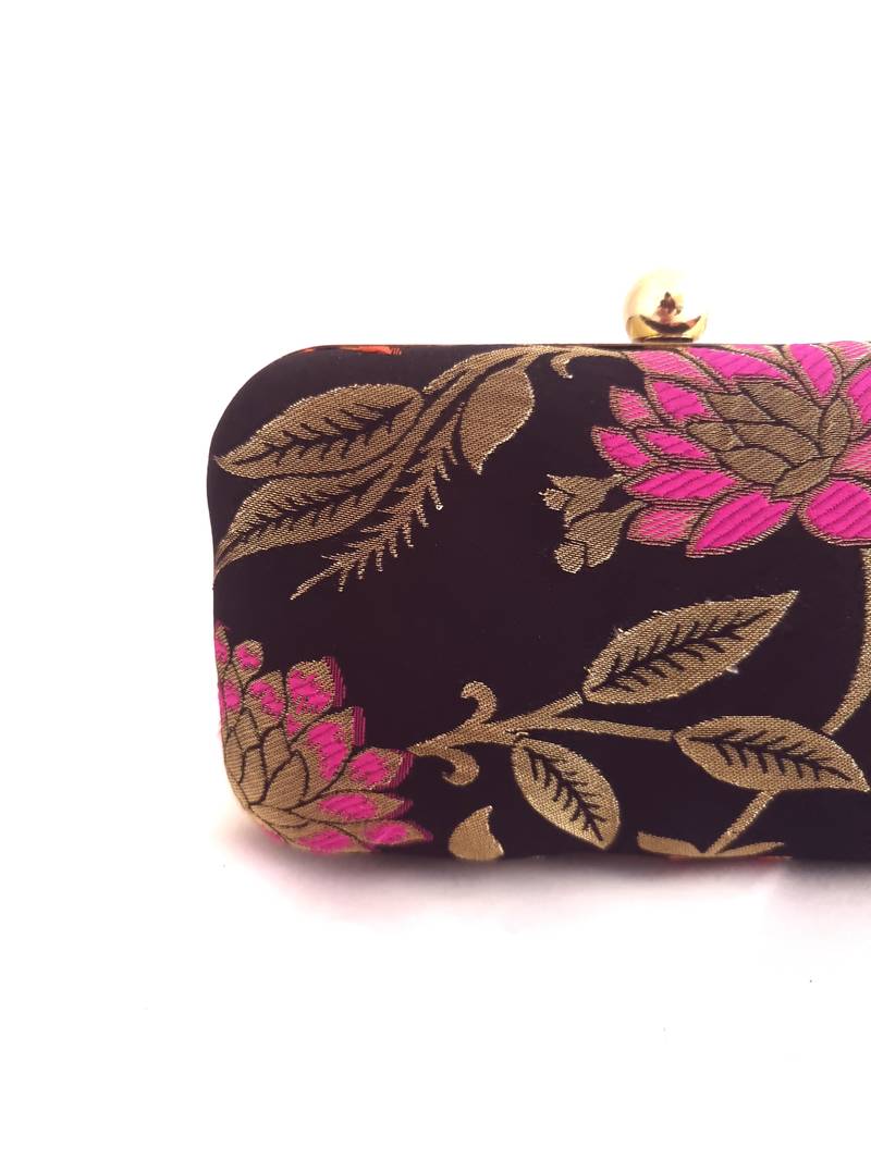 Monarch Floral Brocade Clutch