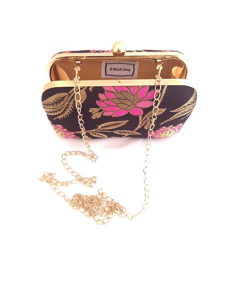 Monarch Floral Brocade Clutch