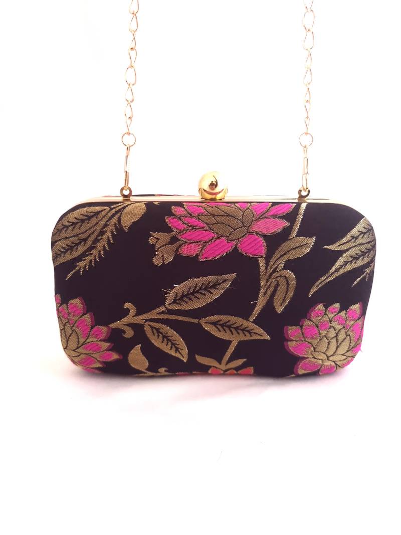Monarch Floral Brocade Clutch