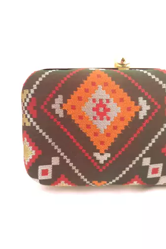Basil Brocade Clutch