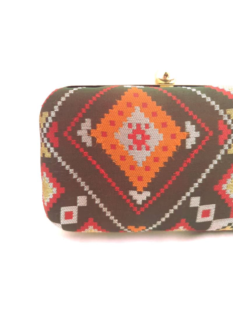 Basil Brocade Clutch