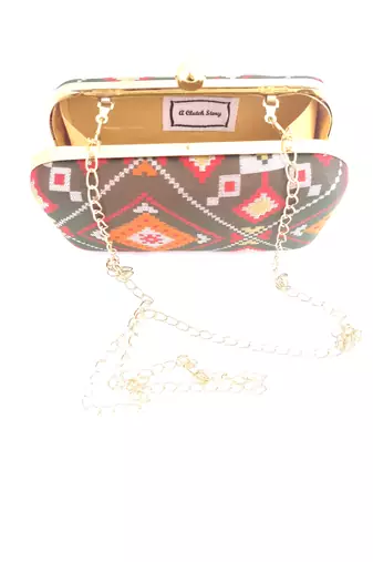 Basil Brocade Clutch