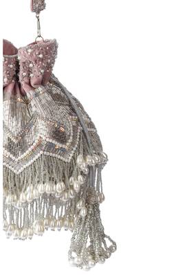 Peri Pearl Tassel Hand Embroidered Potli 3
