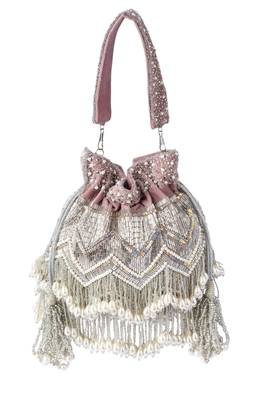 Peri Pearl Tassel Hand Embroidered Potli 1