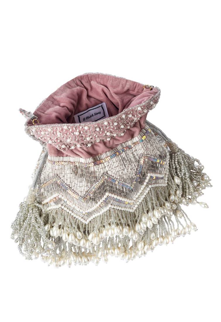 Peri Pearl Tassel Hand Embroidered Potli