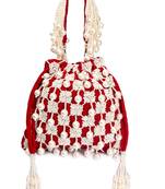 Rubysome Pearl Tassel Hand Embroidered Potli