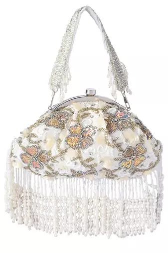 Belle Fluer Tassel Hand Embroidered Clutch
