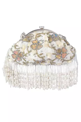 Belle Fluer Tassel Hand Embroidered Clutch
