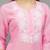 Pink Lucknowi Chikankari Cotton Straight 3/4 th sleeves kurta for Women