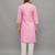 Pink Lucknowi Chikankari Cotton Straight 3/4 th sleeves kurta for Women