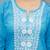 SkyBlue Lucknowi Chikankari Cotton Straight 3/4 th sleeves kurta for Women
