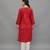 Red Lucknowi Chikankari Cotton Straight 3/4 th sleeves kurta for Women