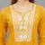 Yellow Lucknowi Chikankari Cotton Straight 3/4 th sleeves kurta for Women