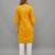 Yellow Lucknowi Chikankari Cotton Straight 3/4 th sleeves kurta for Women