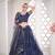 Navy Blue Net Sequince Work Lehenga Choili With Dupatta For Women