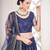 Navy Blue Net Sequince Work Lehenga Choili With Dupatta For Women