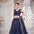 Navy Blue Net Sequince Work Lehenga Choili With Dupatta For Women