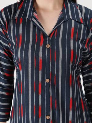 Navy-blue printed rayon ethnic-kurtis 5